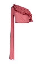 One-shoulder Top with Ruffles ST-6043 Rotten Apple - Image 2