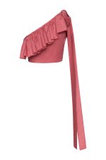 One-shoulder Top with Ruffles ST-6043 Rotten Apple - Image 3