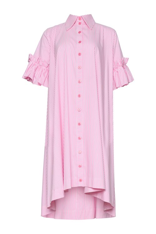 Shirt Dress ST-6001 Pink Stripe - Image 2