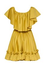 Mini Volan Dress ST-6002 Ochra - Image 3