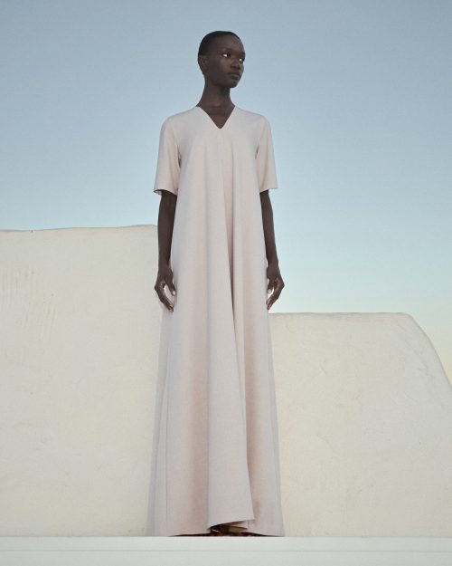 Minimalist Maxi Dress ST-6009 Nude - Image 1