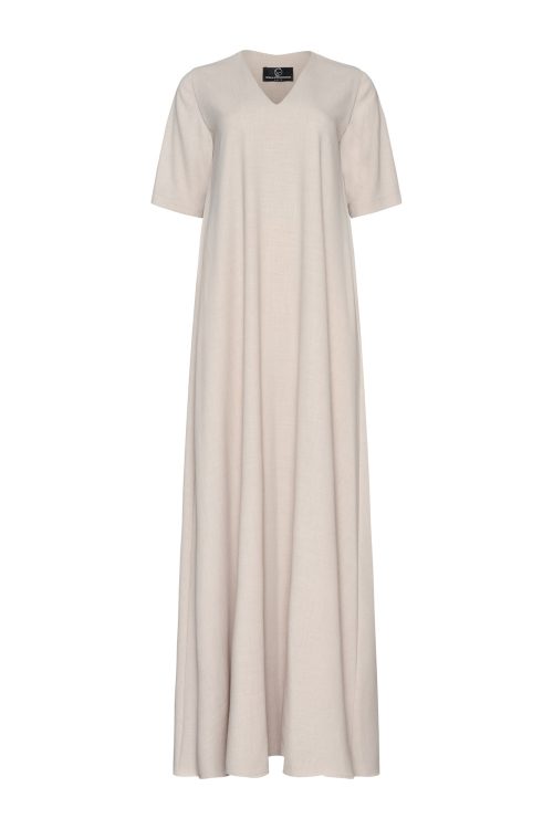 Minimalist Maxi Dress ST-6009 Nude - Image 2