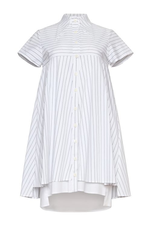 Mini Shirt Dress ST-6013 Black Stripe - Image 2