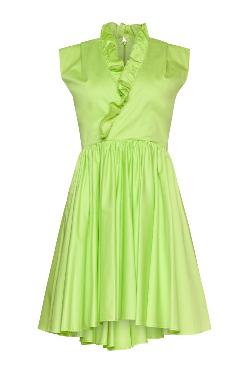 Mini Volan Dress ST-6014 Lime - Image 2