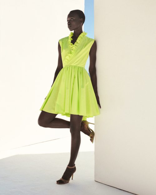 Mini Volan Dress ST-6014 Lime - Image 1