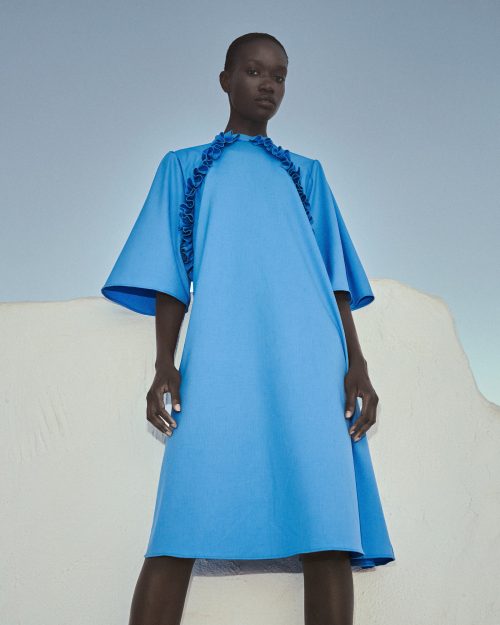 Midi Volan Dress ST-6015 Blue - Image 1