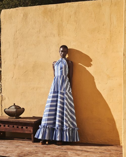 Maxi Dress ST-6018 Stripe Blue Jean - Image 1