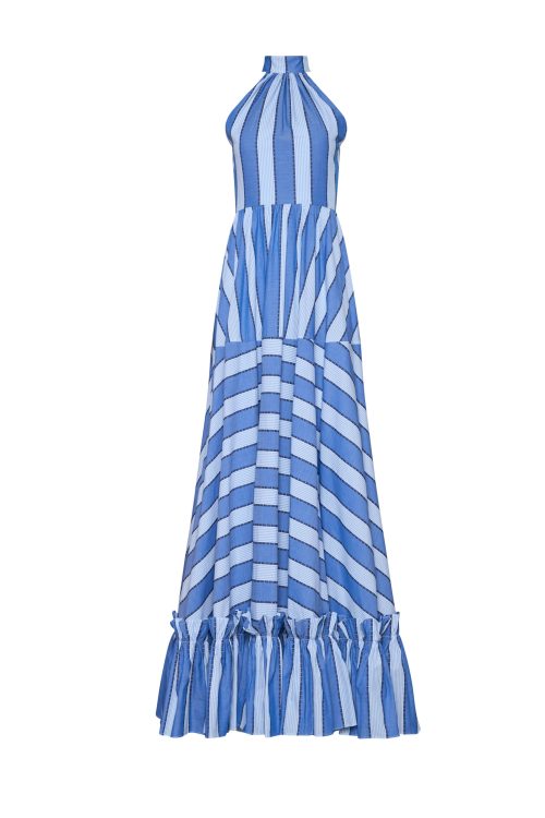 Maxi Dress ST-6018 Stripe Blue Jean - Image 2
