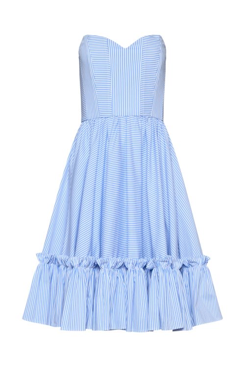 Bustier Dress ST-6019 Blue Stripe - Image 2