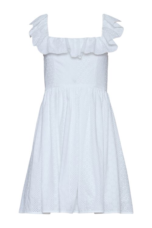 Flouncy Vibrant Dress ST-6021 White - Image 3