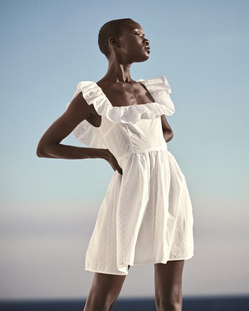 Flouncy Vibrant Dress ST-6021 White - Image 1