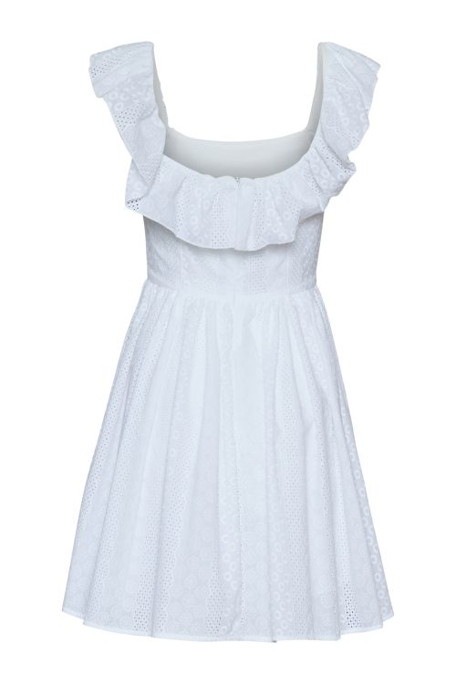 Flouncy Vibrant Dress ST-6021 White - Image 4