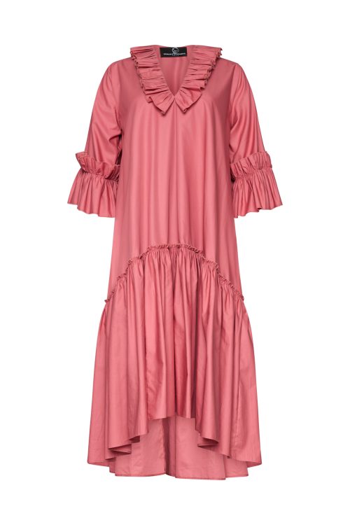 Asymmetric Ruffle Dress ST-6023 Rotten Apple - Image 1