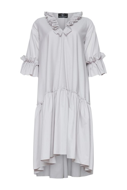 Asymmetric Ruffle Dress ST-6023 Grey - Image 2