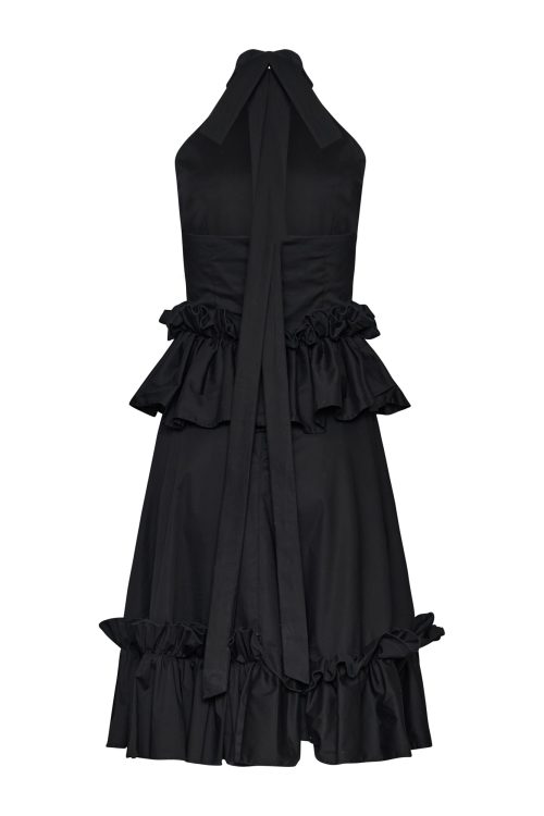 Ruffled Dress ST-6024 Black - Image 3
