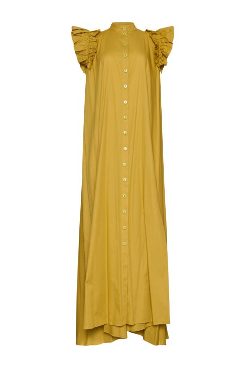 Ruffled Maxi Dress ST-6026 Ochra - Image 2