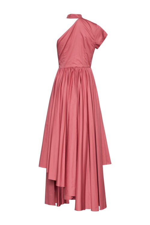 Asymmetric Maxi Pleated Dress ST-6029 Rotten Apple - Image 3