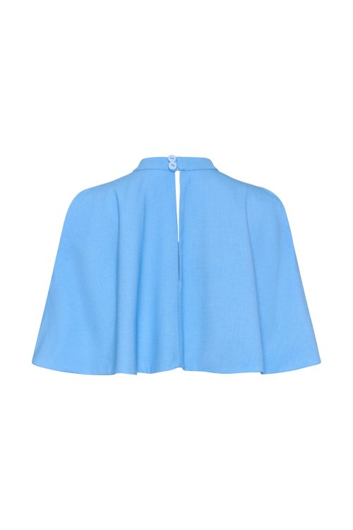 V-neck Crop Top ST-6032 Blue - Image 3