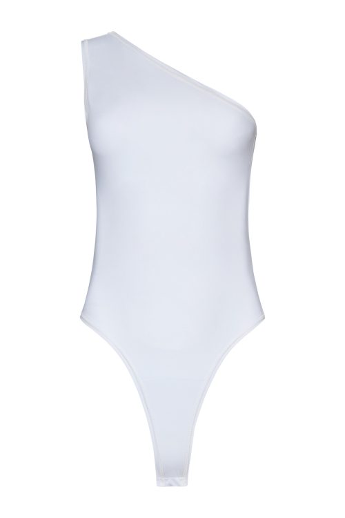 One shoulder Bodysuit ST-6039 White - Image 2