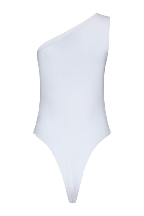 One shoulder Bodysuit ST-6039 White - Image 3