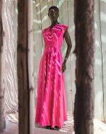 Maxi Pleated Dress ST-6041 Fuchsia