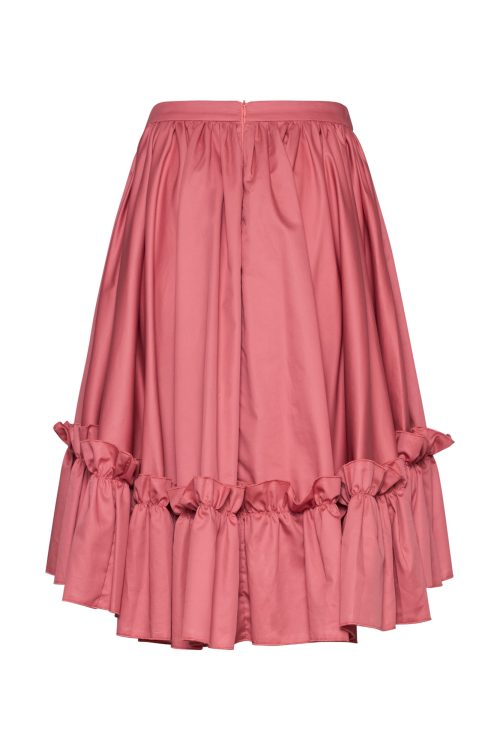 Asymmetric Skirt with Ruffles ST-6042 Rotten Apple - Image 3