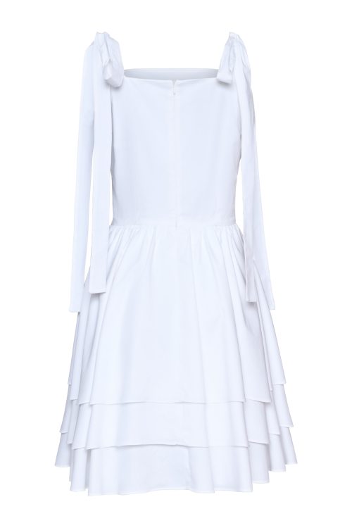 Ruffle Dress ST-6053 White - Image 3