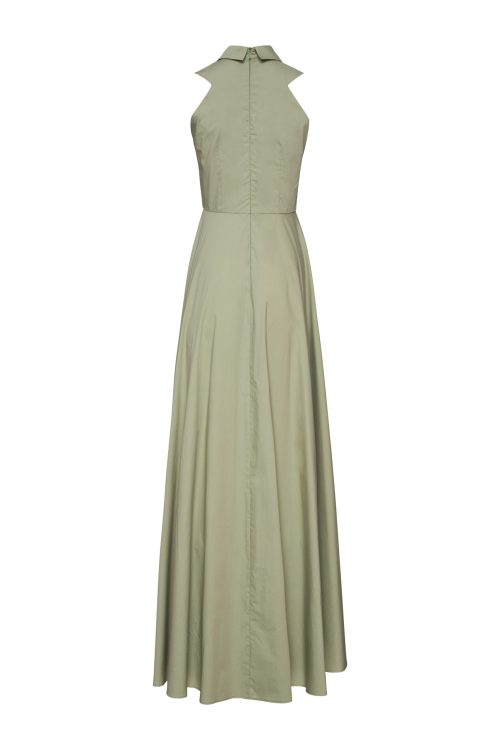 Maxi Collared Dress ST-6060 Olive - Image 3