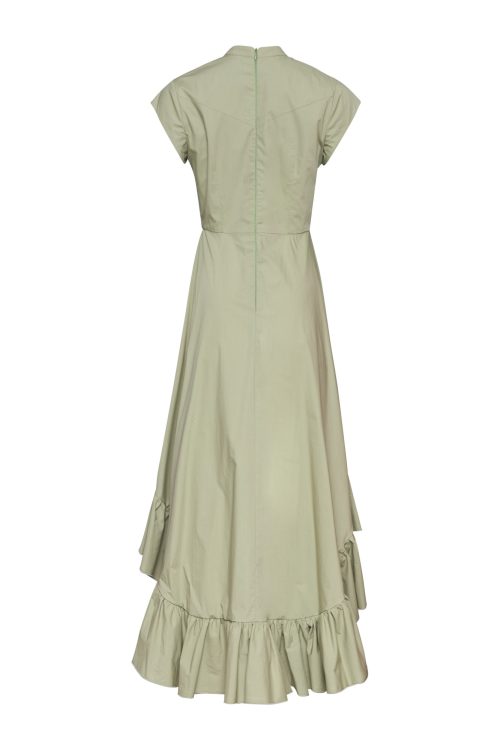 Asymmetric Midi Dress with Ruffles ST-6061 Olive - Image 3