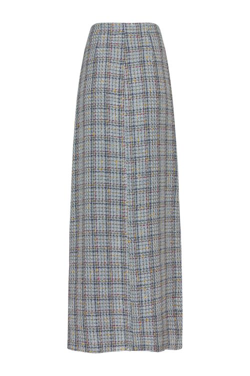 Asymmetric Tweed Skirt ST-6076 Yellow - Image 3