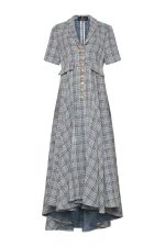 Assymetric Tweed Shirt Dress ST-6079 Yellow
