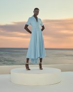 Assymetric Tweed Shirt Dress ST-6079 Yellow - Image 2
