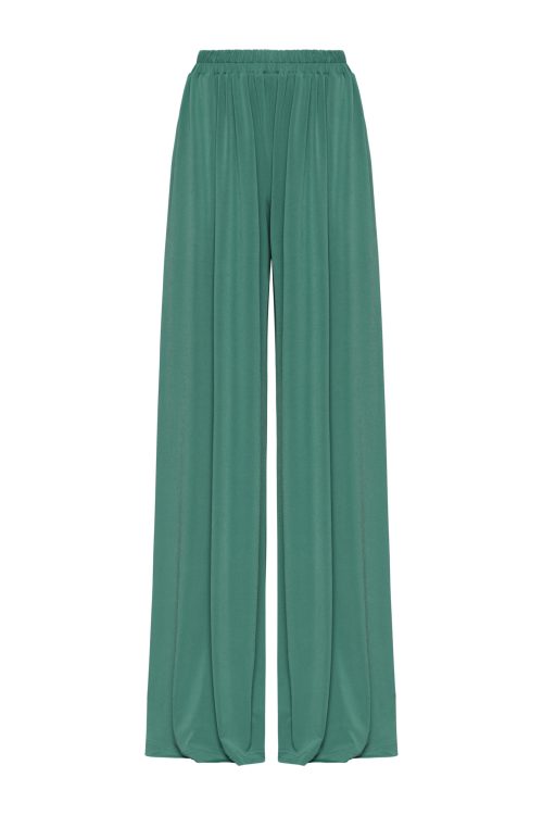 Flowy Wide-leg Pant ST-6085 Green - Image 2