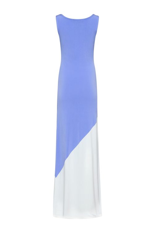 Maxi Fitted Dress ST-6086 White - Lavender - Image 3