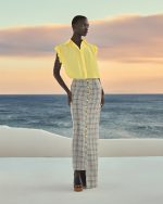 Asymmetric Tweed Skirt ST-6076 Yellow