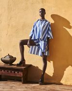 Oversized Shirt ST-6037 Stripe Blue Jean