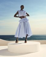 Cropped Buttom-up Shirt ST-6007 Black Stripe - Image 2