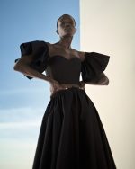 Puff Sleeve Corset top ST-6044 Black