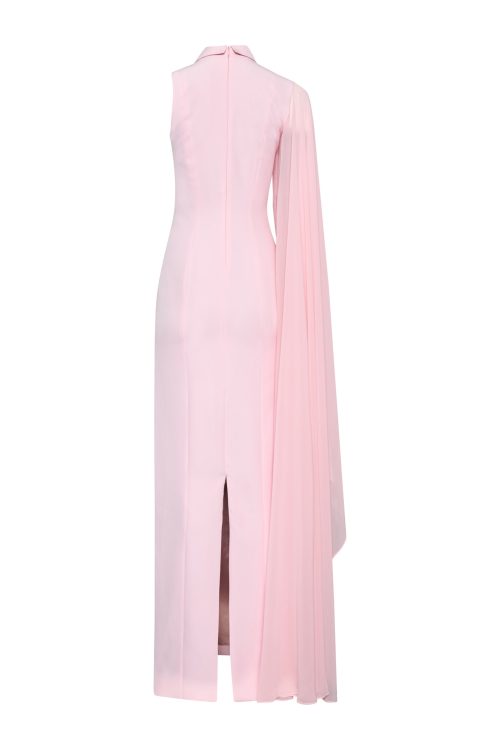 Collared Cape Gown Dress ST-5002 Pink - Image 2