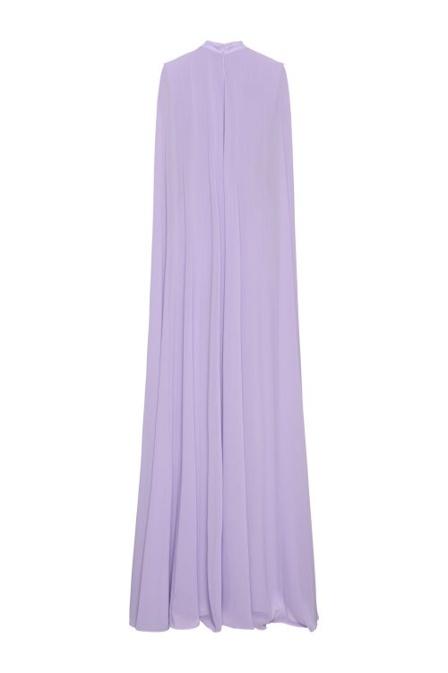 High-Neck Pleated Gown Dress ST-5003 Lavender - Image 2