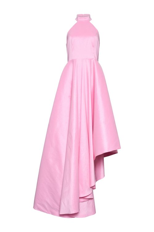 Asymmetric Halter-Neck Gown Dress ST-5005 Pink - Image 1