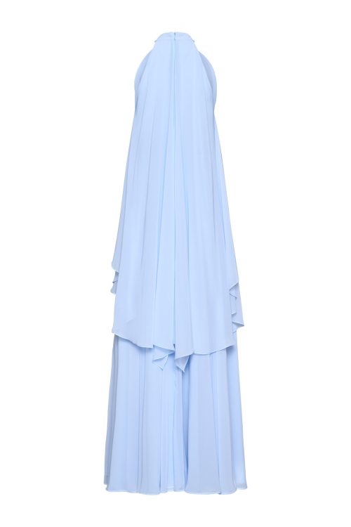 Cape Gown Dress ST-5015 Light Blue - Image 2