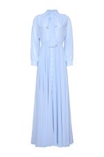 Blue Pleated Maxi Dress ST-5018 Blue