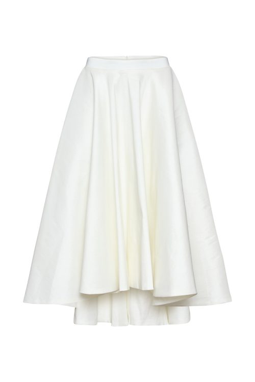 Asymmetric Flared Skirt ST-5019 White - Image 1