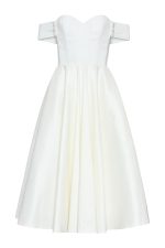 Off-Shoulder Midi Dress ST-5021 White