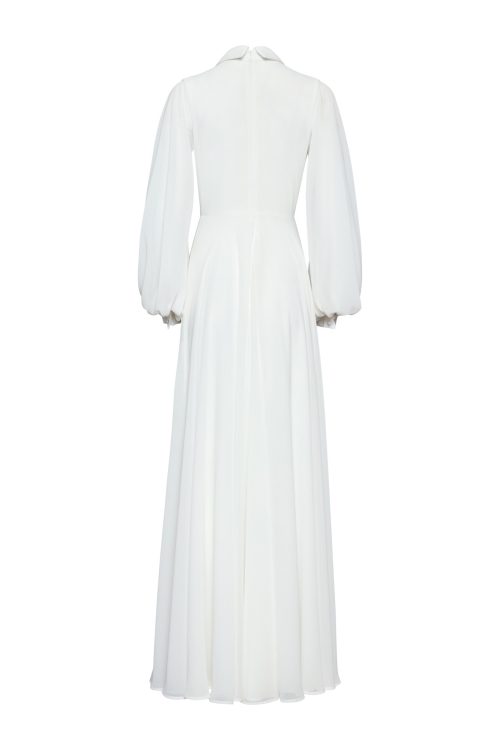 Elegant Long Shirt Dress ST-5028 White - Image 2