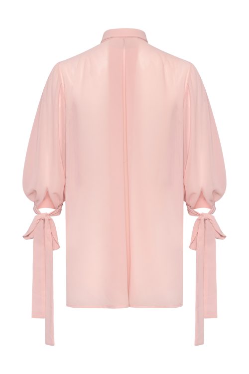 Shirt with Bow Cuff Details ST-5037 Dusty Pink - Image 2