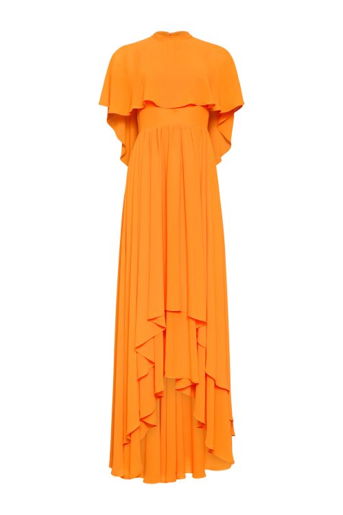 Layered Ruffle Maxi Dress ST-5039 Orange - Image 1