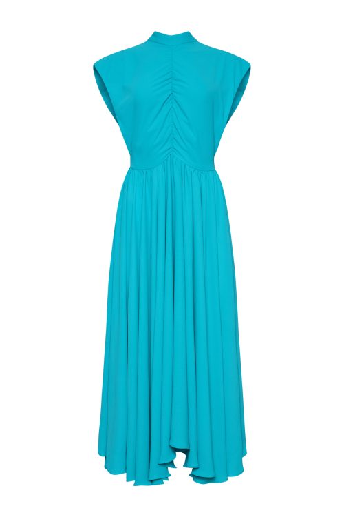 Pleated Midi Dress ST-5051 Petrol - Image 1