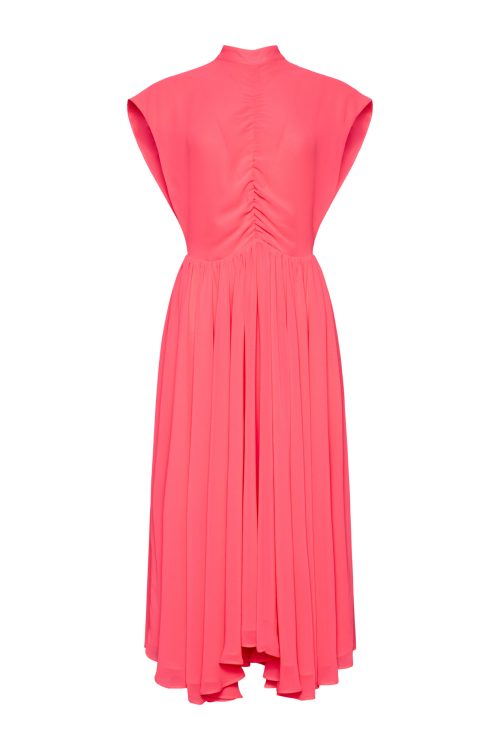Pleated Midi Dress ST-5051 Pink - Image 1